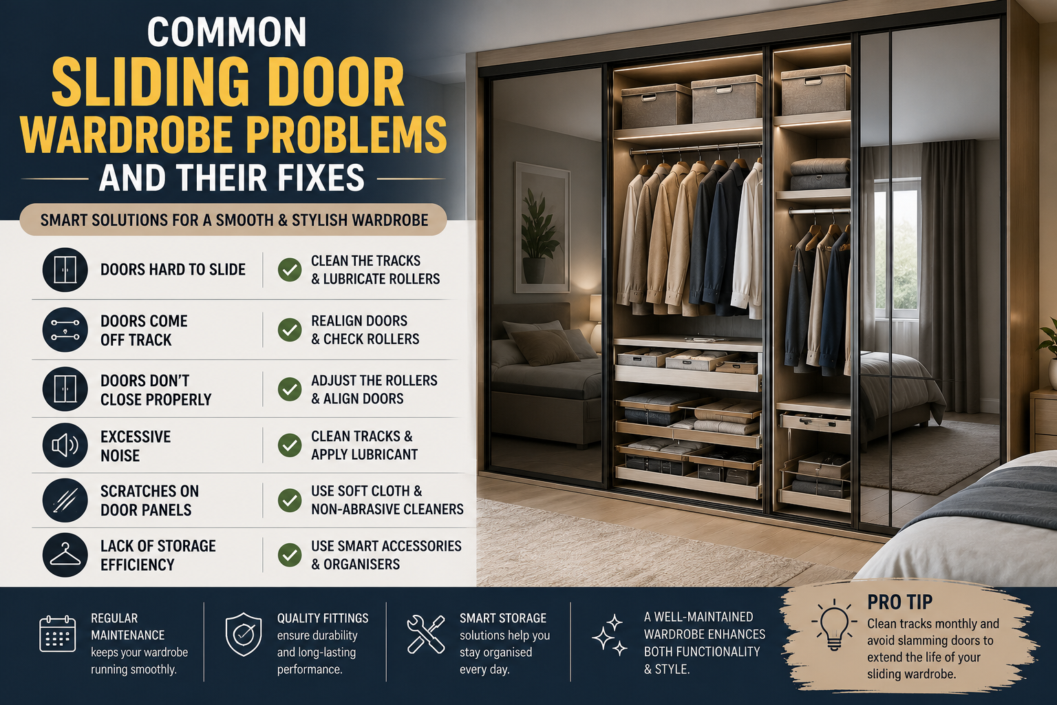 Common Sliding Door Wardrobe Problems and Their Fixes